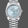 Mens Rolex Day Date 36-M128235 0085, Everose Gold, Blue Green Dial, Oyster, Blue Green Replica Watch Image