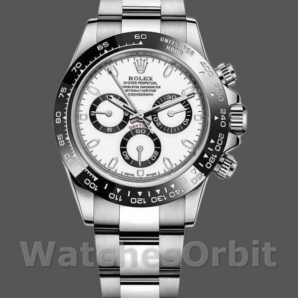 Mens Rolex Cosmograph Daytona 40mm Mens-116500LN-Stainless Steel-White Dial White Replica Image