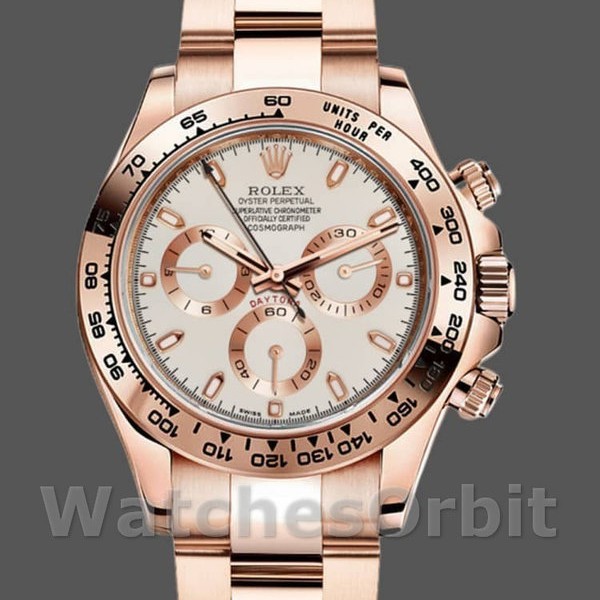 Mens Rolex Cosmograph Daytona 40mm Mens-116505-Oyster Bracelet-Rose Ivory Dial Ivory Replica Image