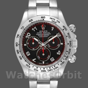 Men's Rolex Cosmograph Daytona-116509, 40mm, White Gold, Black Arabic Dial, Men’s Black