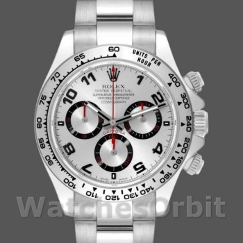 Men's Rolex Cosmograph Daytona-116509, 40mm, White Gold, Silver Arabic Dial, Men’s Silver