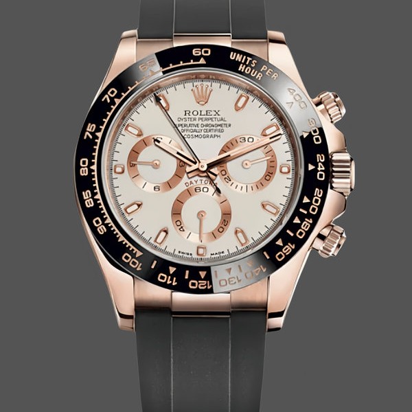 Mens Rolex Cosmograph Daytona 40mm Mens-116515LN-Everose Gold-Ivory Dial Ivory Replica Image
