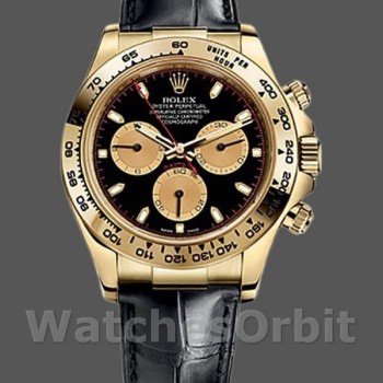 Men's Rolex Cosmograph Daytona 40mm Men's-116518-Black & Champagne Dial Black<br />