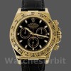Mens Rolex Cosmograph Daytona 40mm Mens-116518-Black Leather Strap Black Replica Image