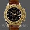 Mens Rolex Cosmograph Daytona 40mm Mens-116518-Brown Leather Strap Black Replica Image