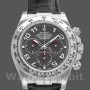 Men's Rolex Cosmograph Daytona 40mm Men's-116519-Grey Dial-Black Leather Strap Gray