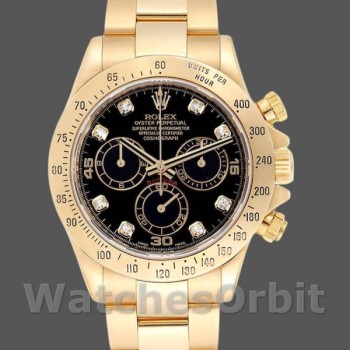 Men's Rolex Cosmograph Daytona-116528, 40mm, Black Diamond Dial, Men’s Black