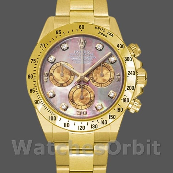 Mens Rolex Cosmograph Daytona-116528, 40mm, Black MOP Diamond Dial, Men’s Black Replica Watch Image