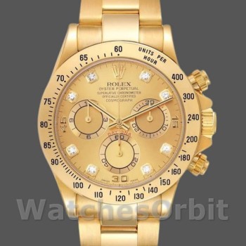 Men's Rolex Cosmograph Daytona 40mm Men's-116528-Champagne Diamond Dial Champagne