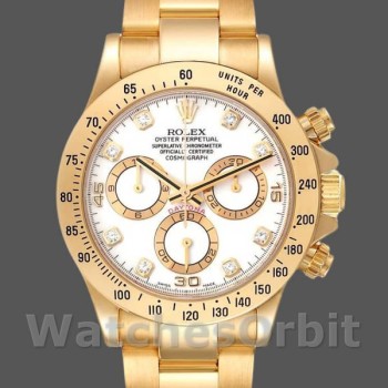 Men's Rolex Cosmograph Daytona-116528, 40mm, White Diamond Dial, Men’s White