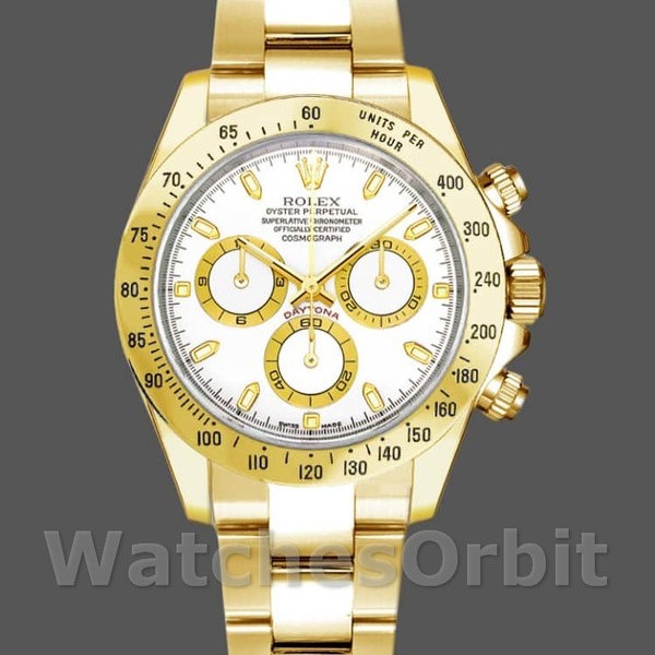 Mens Rolex Cosmograph Daytona-116528, 40mm, White Index Dial, Men’s White Replica Watch Image