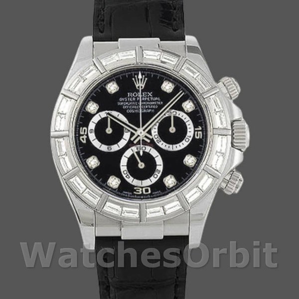 Mens Rolex Cosmograph Daytona-116503, 40mm, Black Diamond Dial, Men’s Black Replica Watch Image