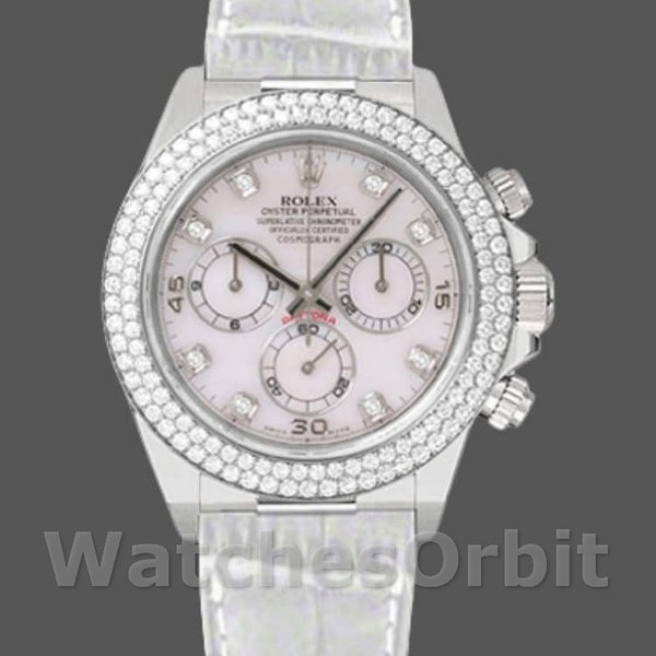 Mens Rolex Cosmograph Daytona-116589, 40mm, White MOP Diamond Dial, Men’s MOP Replica Watch Image