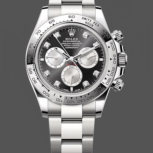 Mens Rolex Cosmograph Daytona-126509 0002, 40mm, Diamond Mark, Black Replica Watch Image