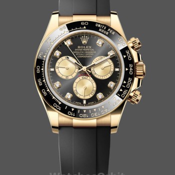 Men's Rolex Cosmograph Daytona 40-m126518LN 0006, Yellow Gold, Black Rubber, Black Dial