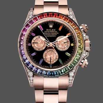 Men's Rolex Cosmograph Daytona 40-116595RBOW, Black Sapphire, Rainbow Dial Black Dial
