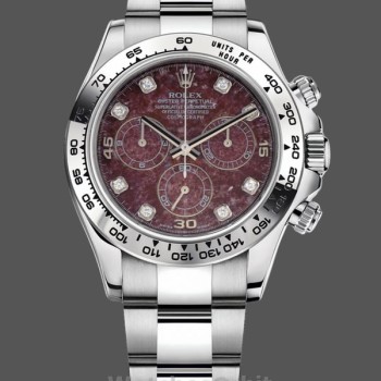 Men's Rolex Cosmograph Daytona White Gold Rubellite Dial 116509 40MM Red Dial