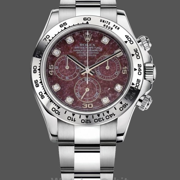 Mens Rolex Cosmograph Daytona White Gold Rubellite Dial 116509 40MM Red Dial Replica Watch Image