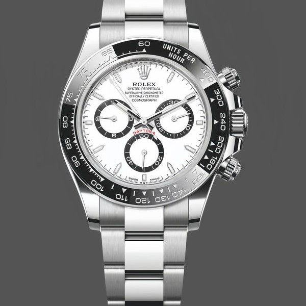 Mens Rolex Cosmograph Daytona 40MM Oystersteel M126500LN - Classic Black Dial White Replica Watch Image