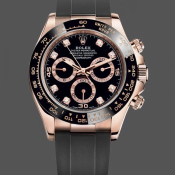 Men's Rolex Cosmograph Daytona 116515ln Rose Gold Case Black Dial 0057 Black Dial
