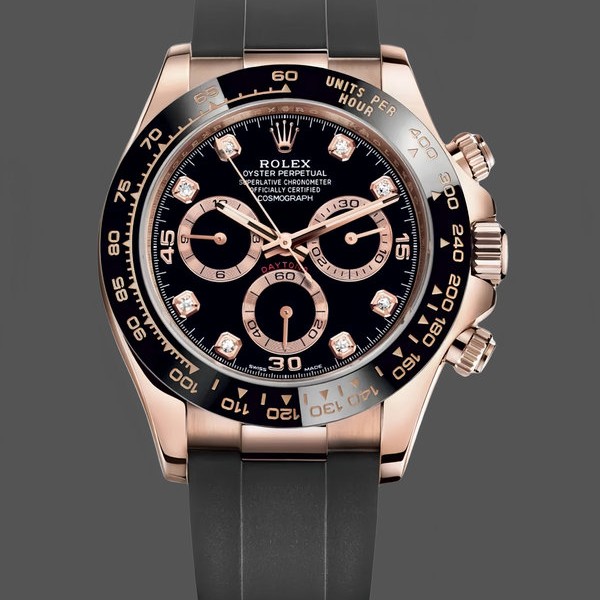 Mens Rolex Cosmograph Daytona 116515ln Rose Gold Case Black Dial 0057 Black Dial Replica Watch Image