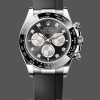 Mens Rolex Cosmograph Daytona-126519LN 0004, White Gold, Bright Black Steel, Diamond Dial, Black Replica Watch Image