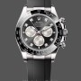 Men's Rolex Cosmograph Daytona-126519LN 0004, White Gold, Bright Black Steel, Diamond Dial, Black