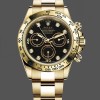 Mens Rolex Daytona-116508, 40mm, Yellow Gold, Black Diamond Dial, Men’s Black Replica Watch Image
