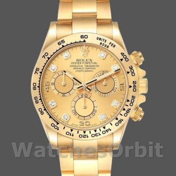 Men's Rolex Daytona-116508, 40mm, Yellow Gold, Champagne Diamond Dial, Men’s Champagne