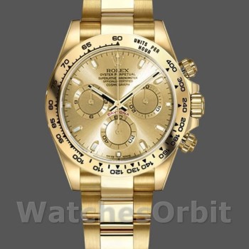 Men's Rolex Daytona-116508, 40mm, Yellow Gold, Champagne Index Dial, Men’s Champagne