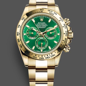 Men's Rolex Daytona-116508, 40mm, Yellow Gold, Green Index Dial, Men’s Green
