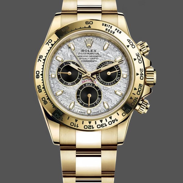 Mens Rolex Daytona-116508, 40mm, Yellow Gold, Meteorite Grey Dial, Men’s Meteorite Grey Replica Watch Image