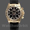 Mens Rolex Daytona 40mm Mens-116518-Black Diamond Dial-Black Leather Strap Black<br /> Replica Image