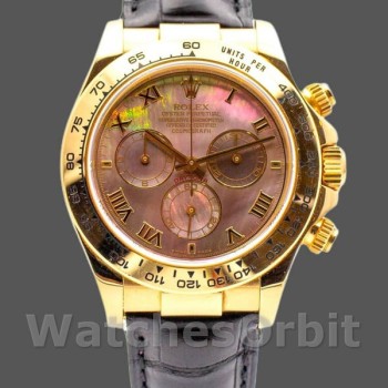 Men's Rolex Daytona 40mm Men's-116518-Black MOP-Roman Dial Black MOP