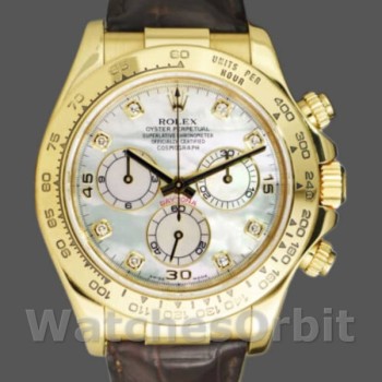 Men's Rolex Daytona 40mm Men's-116518-MOP Diamond Dial-Yellow Gold MOP Diamond