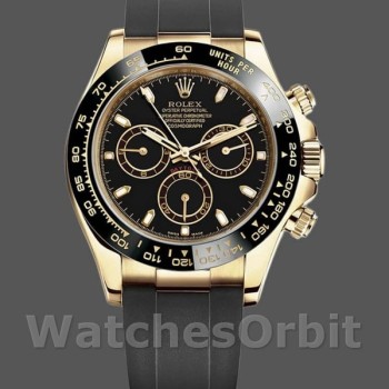 Men's Rolex Daytona 40mm Men's-116518LN-Black Dial-Yellow Gold Black