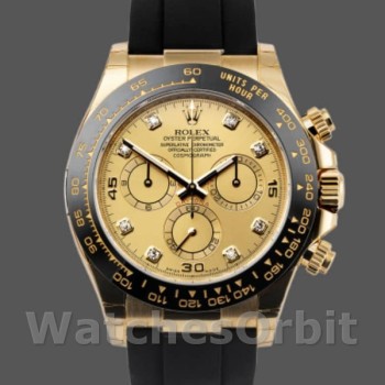 Men's Rolex Daytona 40mm Men's-116518LN-Diamond-Champagne Dial Champagne