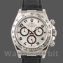 Men's Rolex Daytona 40mm Men's-116519-Black Alligator Leather Strap-Silver Dial Silver