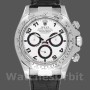 Men's Rolex Daytona 40mm Men's-116519-Black Alligator Leather Strap-White Dial White