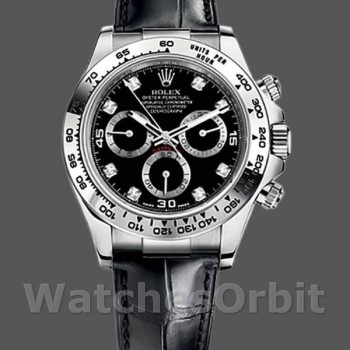 Men's Rolex Daytona 40mm Men's-116519-Black Diamonds Dial Black Diamonds<br />