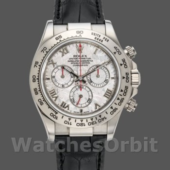 Men's Rolex Daytona 40mm Men's-116519-Black Leather Strap-Meteorite Dial Meteorite