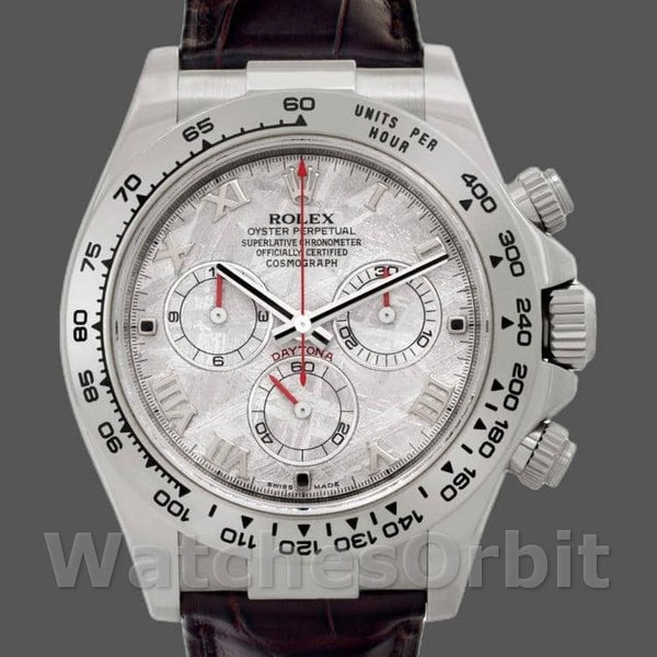 Mens Rolex Daytona 40mm Mens-116519-Brown Leather Strap-Meteorite Dial Meteorite Replica Image