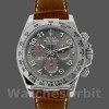 Mens Rolex Daytona 40mm Mens-116519-Grey Dial-Brown Leather Strap Grey<br /> Replica Image
