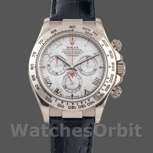 Mens Rolex Daytona 40mm Mens-116519-Meteorite Dial-Leather Strap Meteorite Replica Image