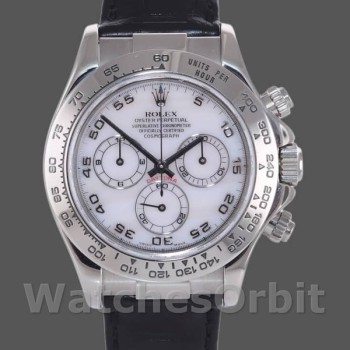 Men's Rolex Daytona 40mm Men's-116519-Mother of Pearl-Arabic Dial White