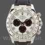 Men's Rolex Daytona 40mm Men's-116519-Panda Dial-Black Leather Strap White