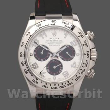 Men's Rolex Daytona 40mm Men's-116519-Panda Dial-Black Rubber Strap White
