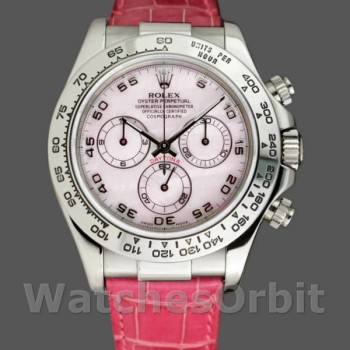 Men's Rolex Daytona 40mm Men's-116519-Rose MOP-Arabic-Pink Strap Pink MOP<br />