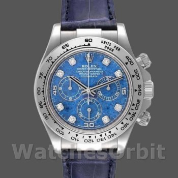 Men's Rolex Daytona 40mm Men's-116519-Sodalite-Diamonds Dial Grey<br />