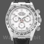 Men's Rolex Daytona 40mm Men's-116519-White Arabic Dial-Black Leather Strap White Arabic